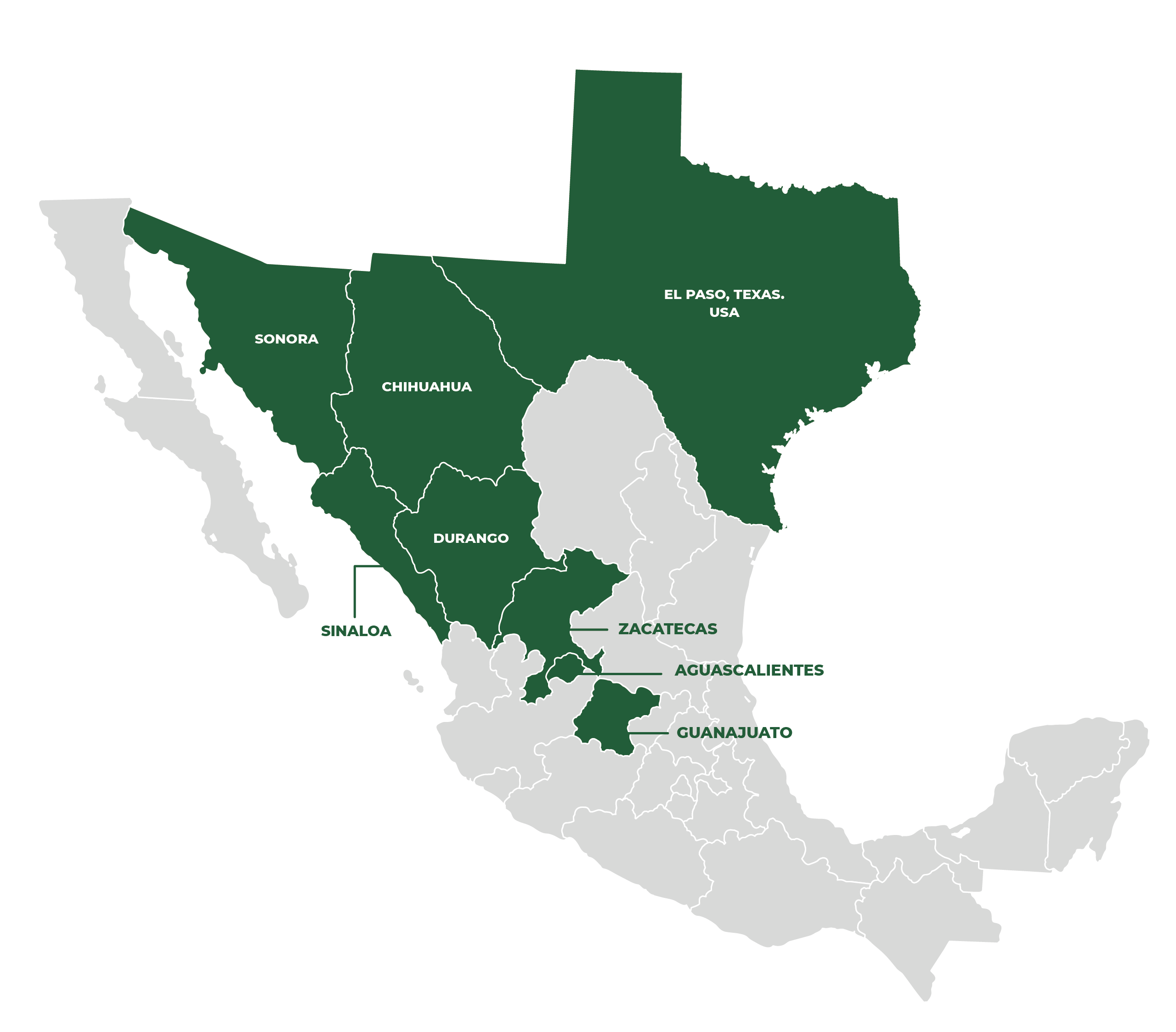 Sucursales de Kalisch Acero en México y Estados Unidos